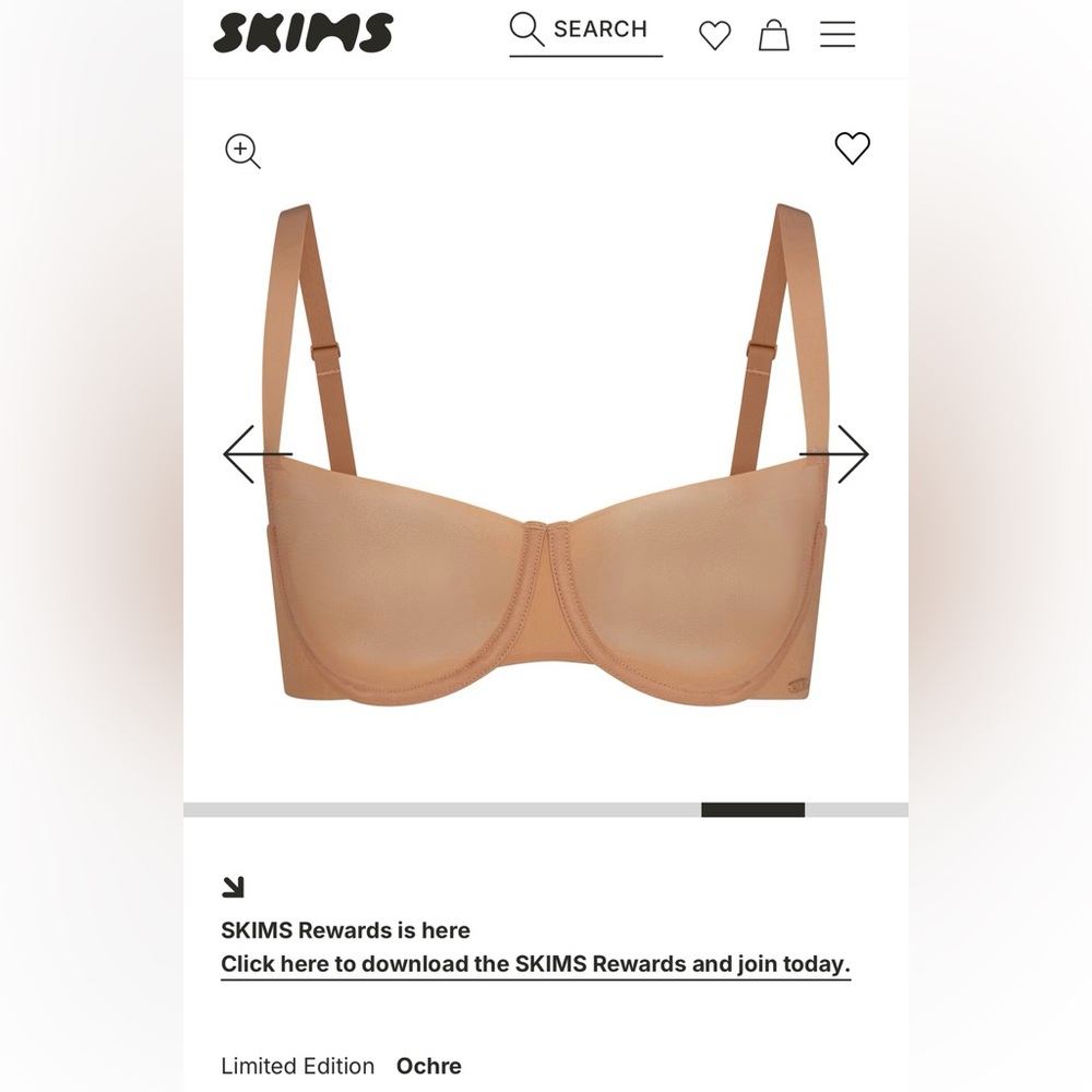 SKIMS NWTUnlined Balconette Bra, 34DDD in Ochre Nude